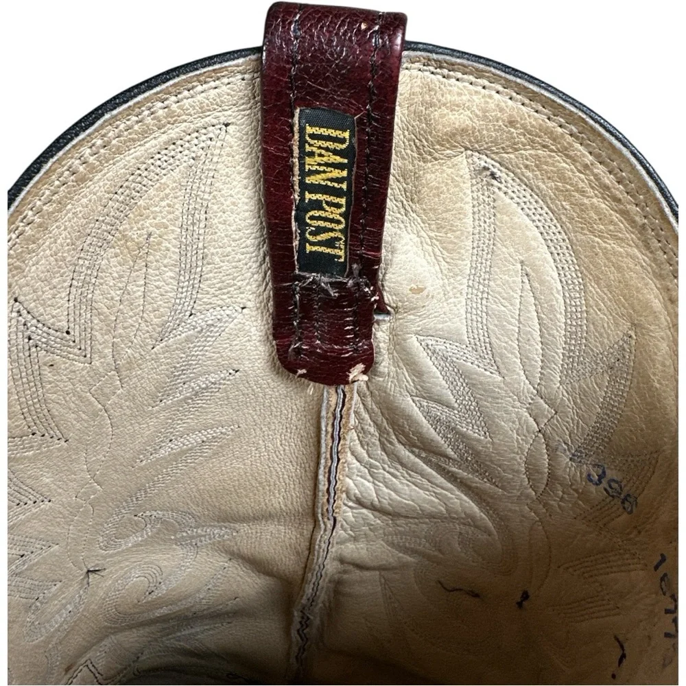 Dan Post Leather Western Cowboy Boots Men’s Size 11.5 Burgundy Brown - Picture 7 of 10